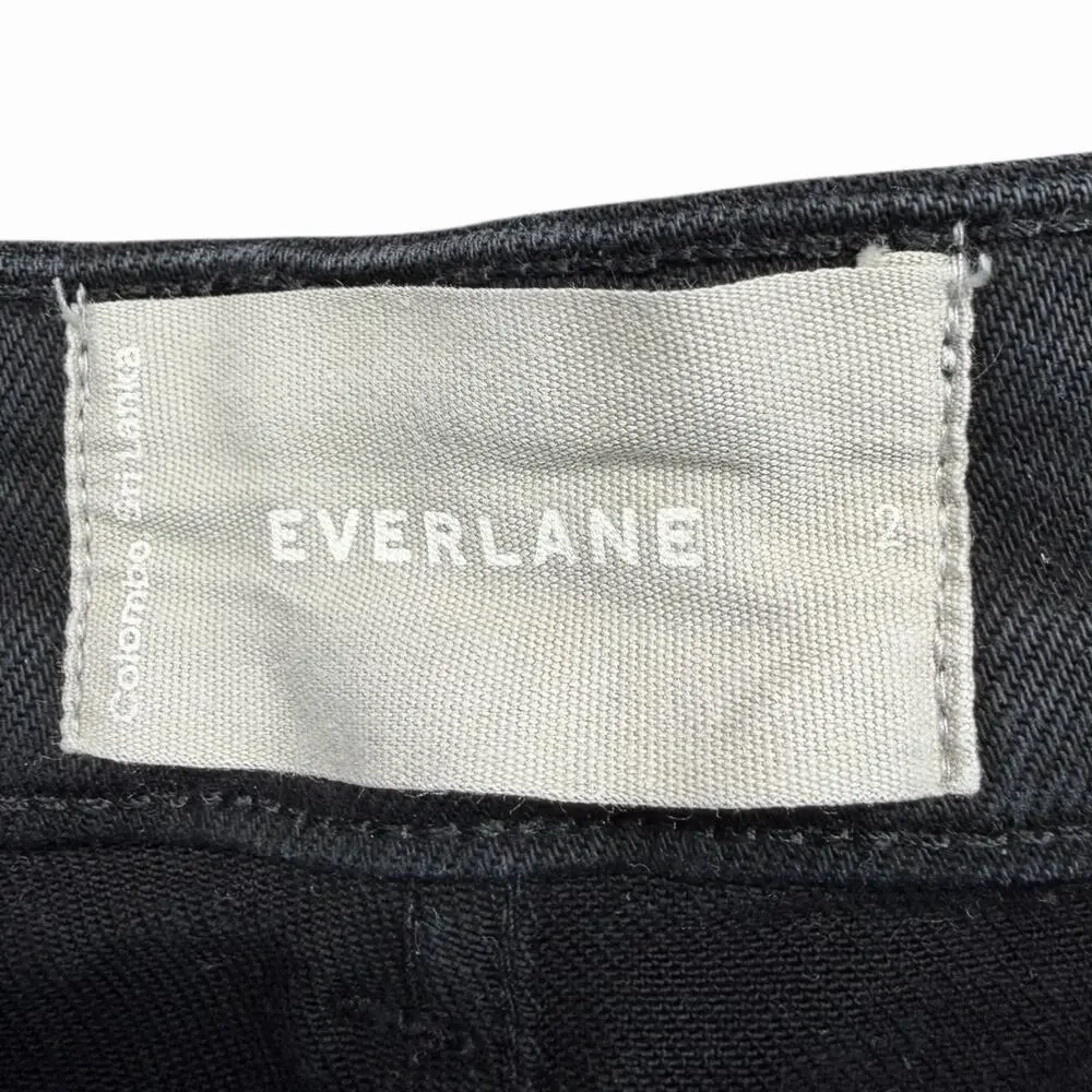 Everlane Women’s Black Chino Shorts High Rise Cotton Twill Sz 2 - Picture 2 of 7